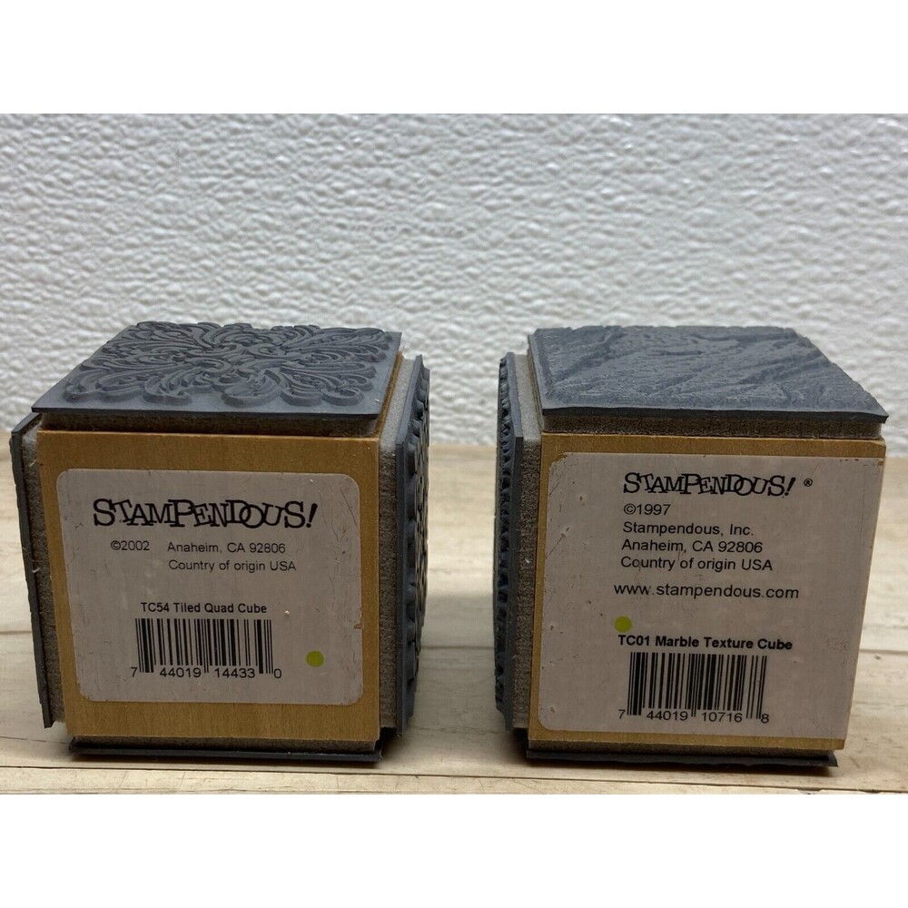 1997-2002 Stampendous Cubes Rubber Stamps Set Of 2